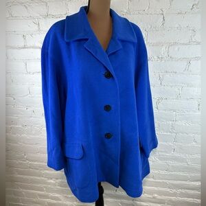 Escada by Margaretha Ley Vintage Blue Wool Coat Women’s Size 38 (Medium)